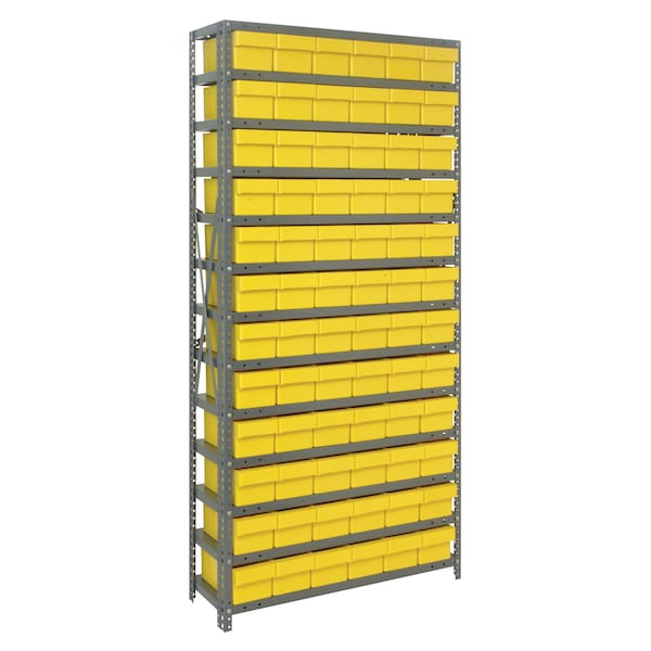 Steel Shelving with plastic bins